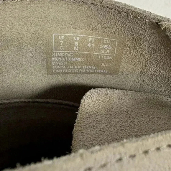 Clarks Bushacre II Mens 8 Gray Tan Suede Leather Chukka Desert Lace Up Boots - Picture 6 of 8